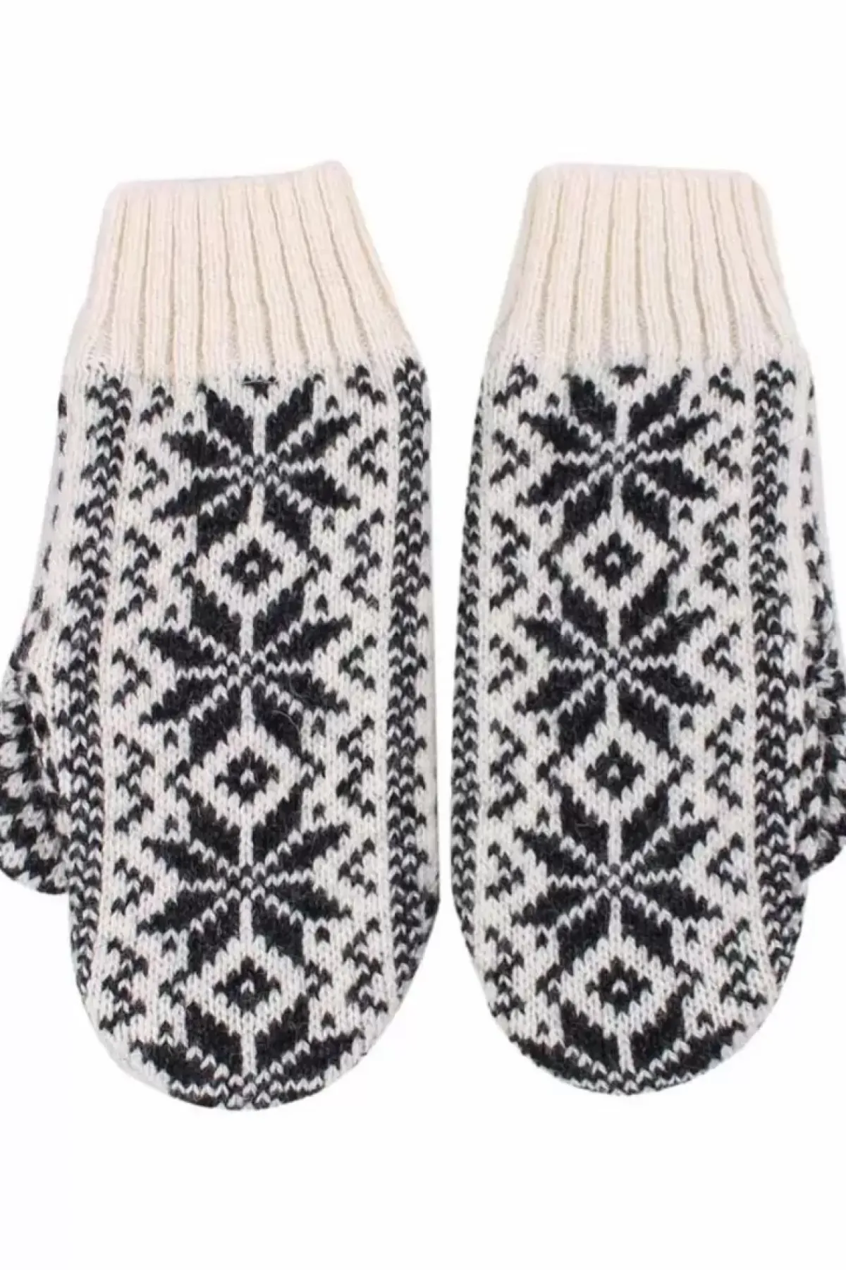 Danefæ Handschuhe>Danestay Warm Wool Mittens White/Dk Grey