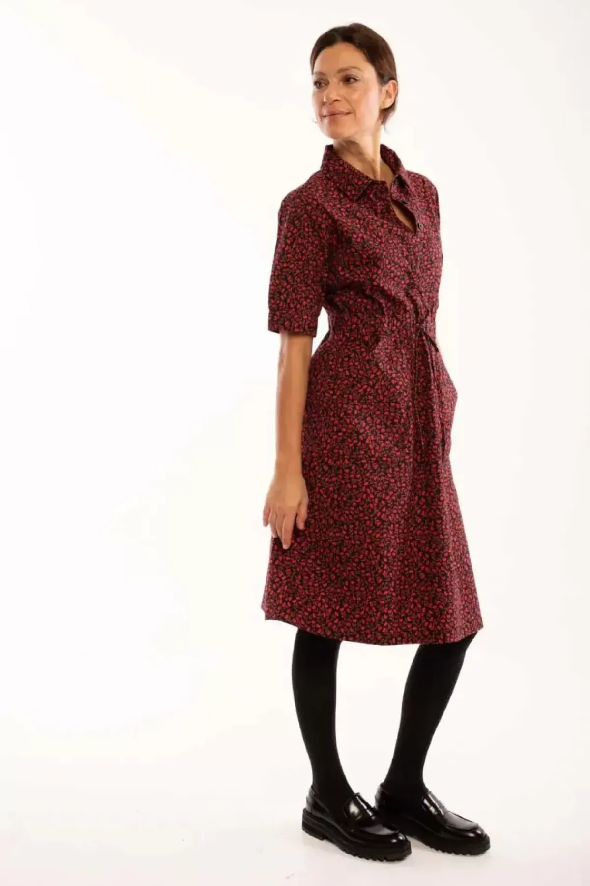 Danefæ Kleider>Danesusanne Poplin Dress Black Fleurie
