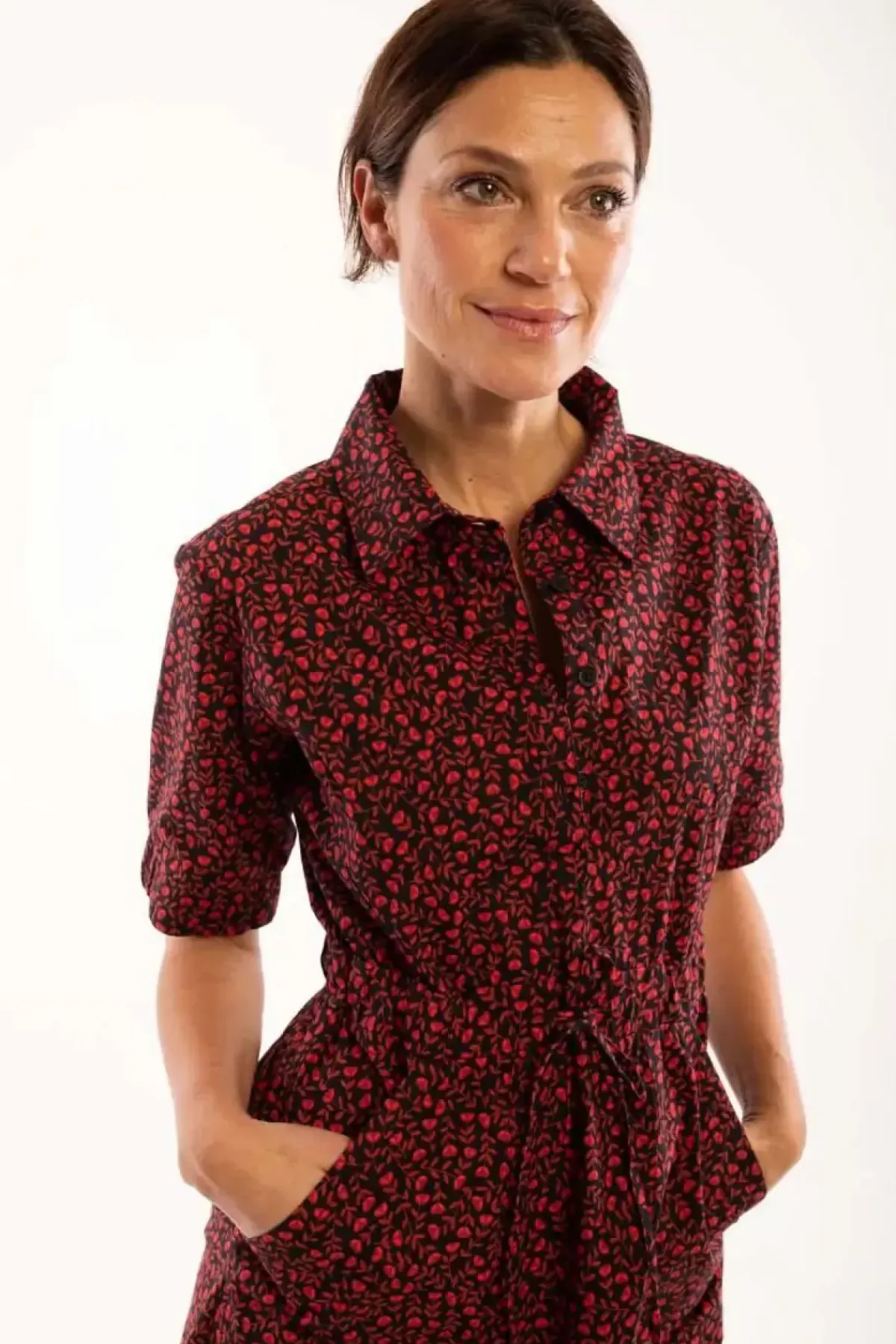 Danefæ Kleider>Danesusanne Poplin Dress Black Fleurie