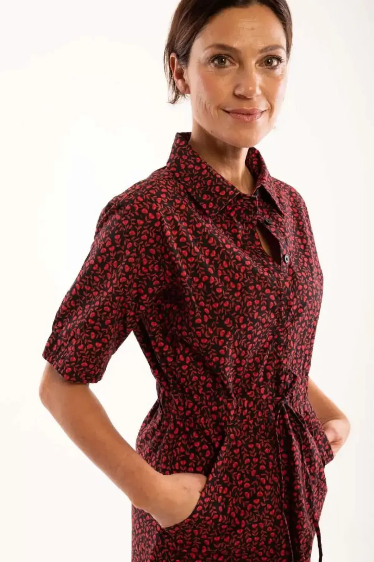 Danefæ Kleider>Danesusanne Poplin Dress Black Fleurie