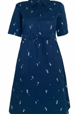 Danefæ Kleider>Danesusanne Poplin Dress Dusty Navy Markblomst