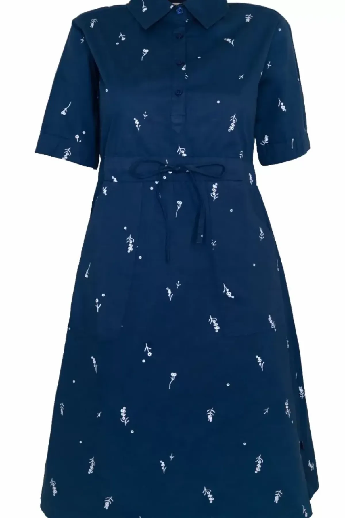Danefæ Kleider>Danesusanne Poplin Dress Dusty Navy Markblomst