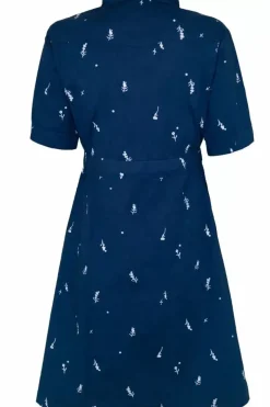 Danefæ Kleider>Danesusanne Poplin Dress Dusty Navy Markblomst