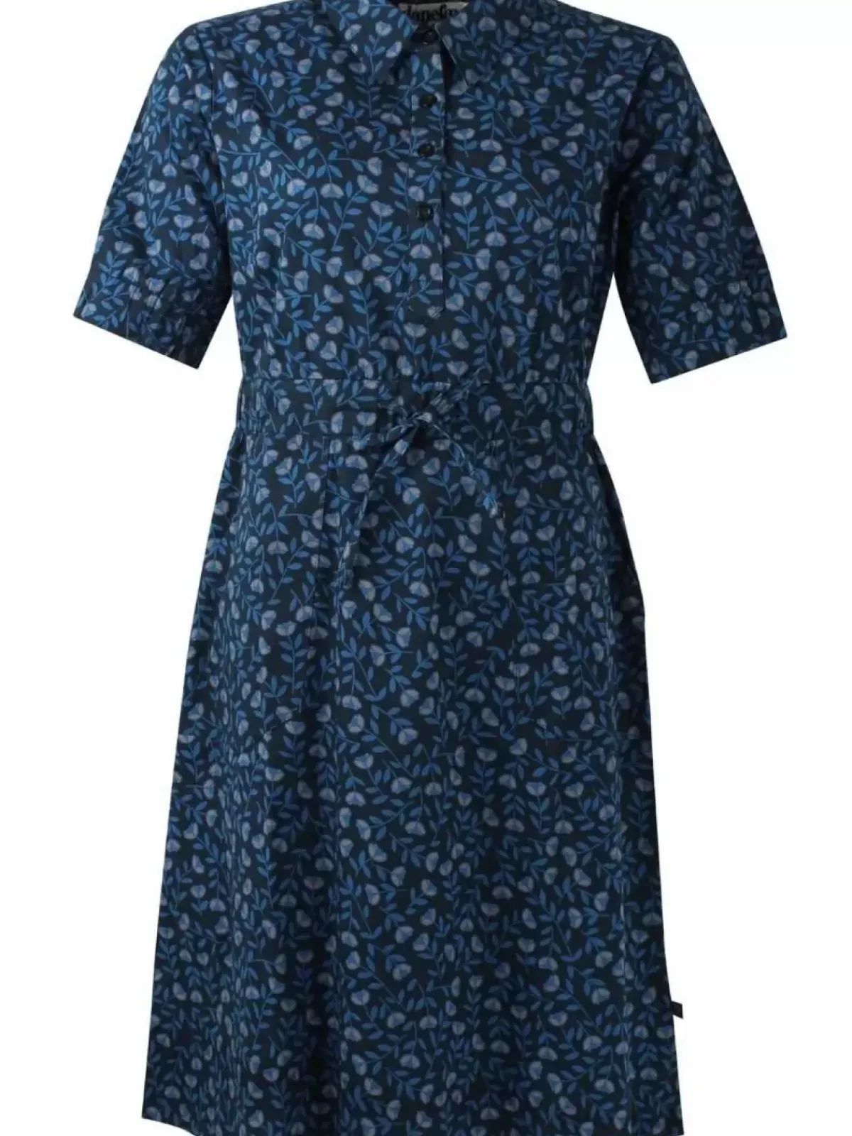 Danefæ Kleider>Danesusanne Poplin Dress Marine/Cold Blue Fleurie