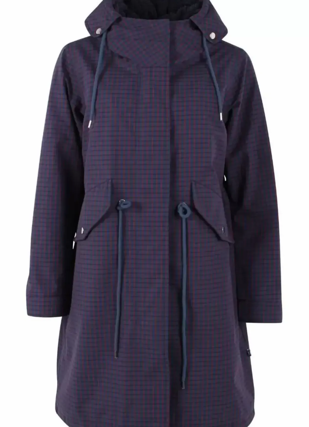 Danefæ Winterjacken>Danesvaneke Plaid Winter Parka Marine/Black/Redwine