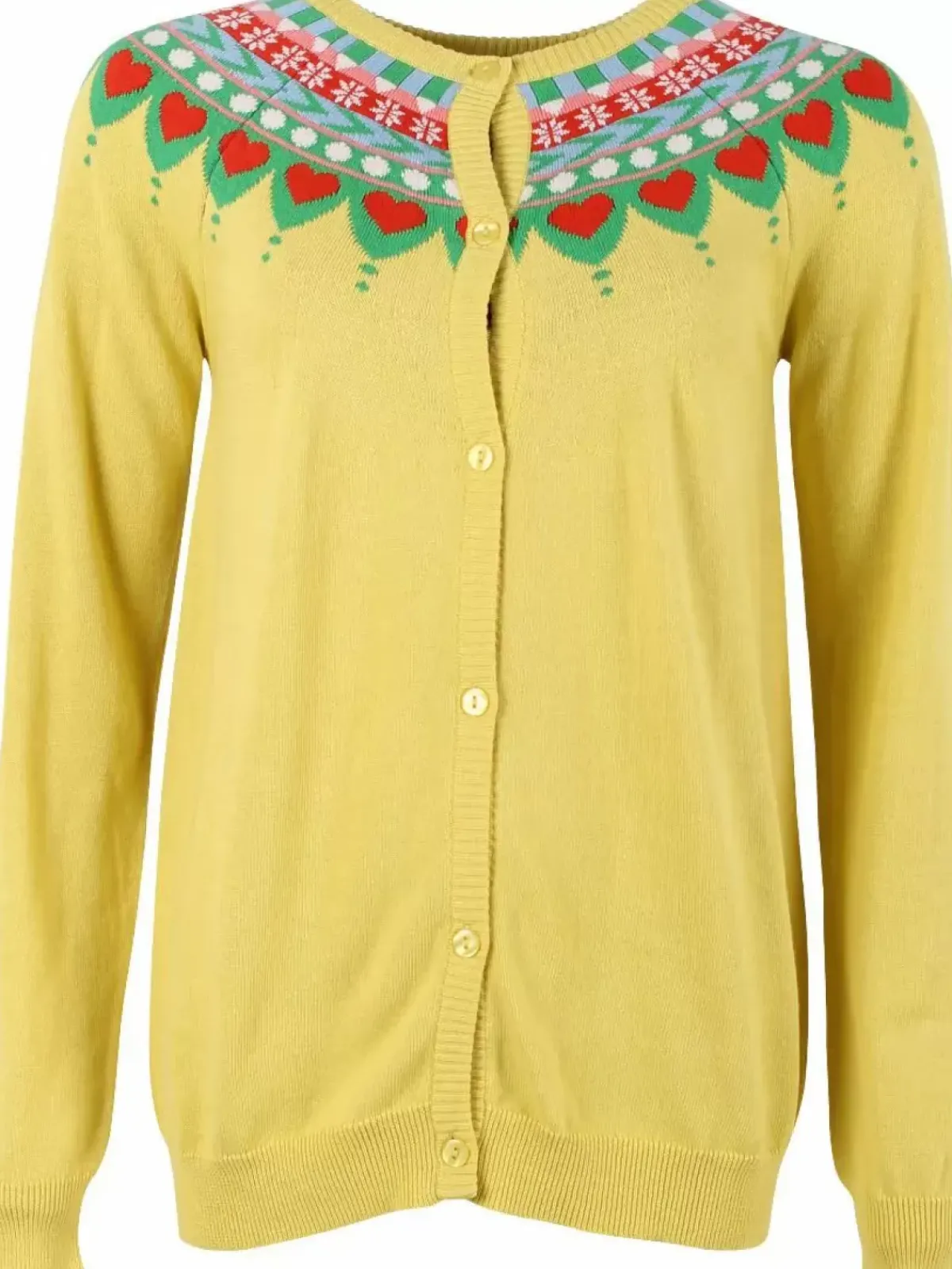 Danefæ Cardigan>Danesweetheart Cotton Knit Cardigan Faded Yellow