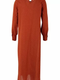 Danefæ Kleider>Danetilda Cotton Dot Dress Rust