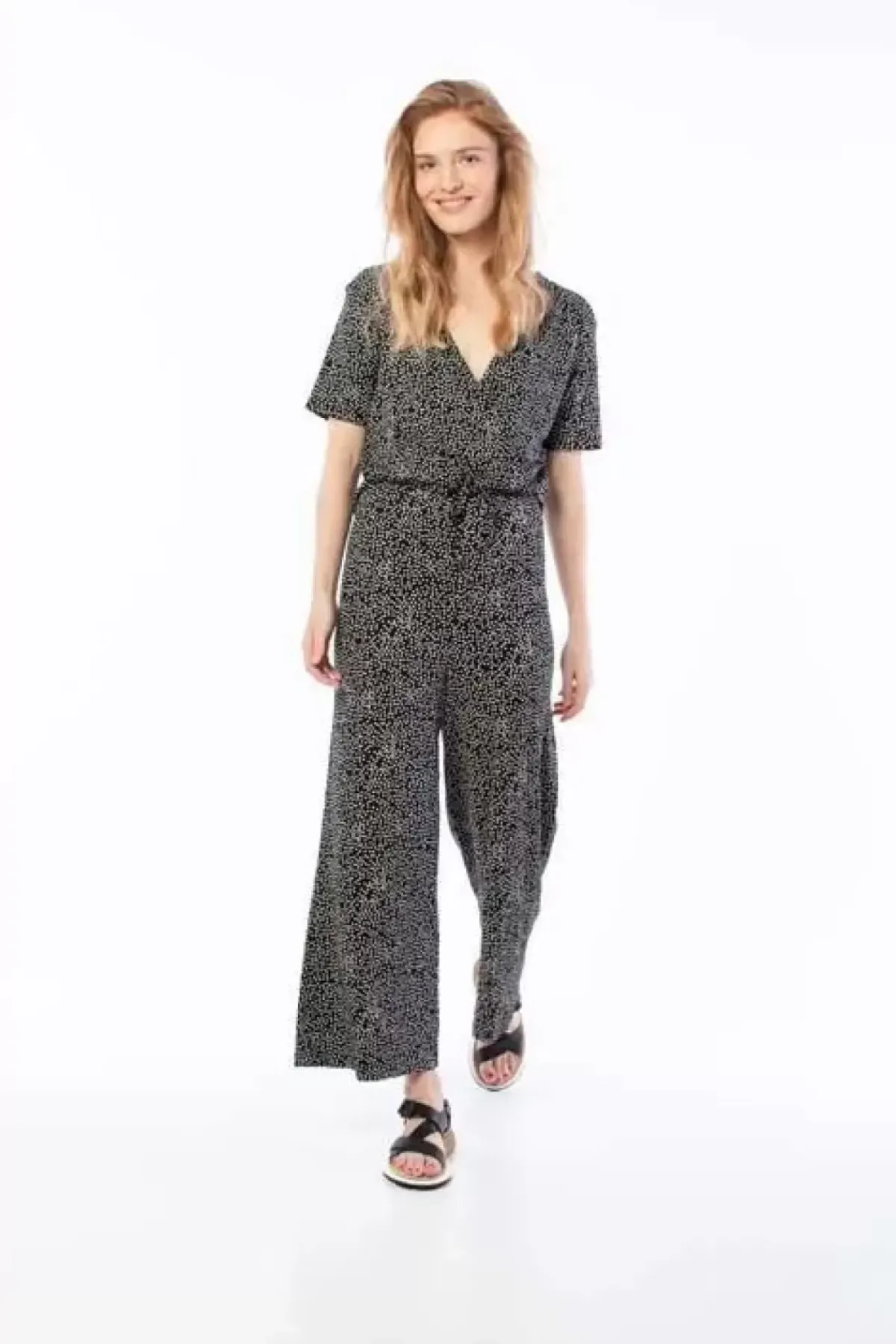 Danefæ Jumpsuits>Danetopsen Suit Black/Chalk Funny Dots