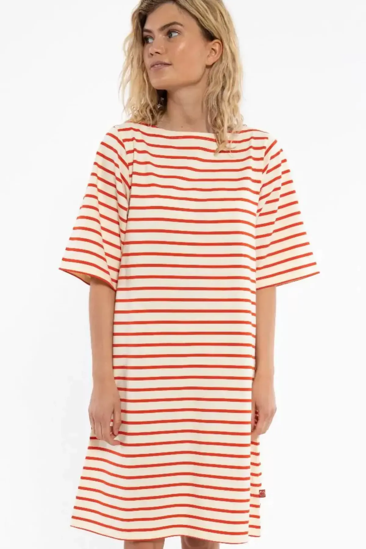 Danefæ Kleider>Danetrinidad Dress Chalk/Bright Red