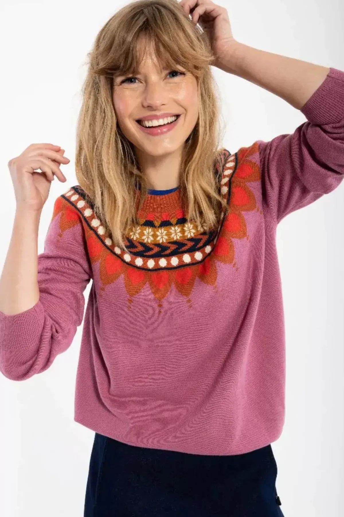 Danefæ Strickwaren>Danetrusty Cotton Knit Sweater Old Rose