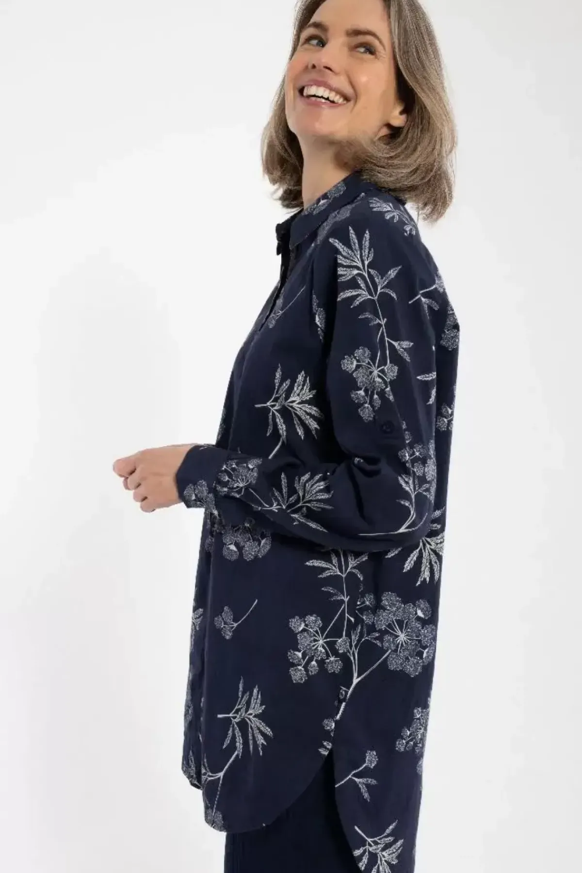 Danefæ Tunicas>Danetulip Poplin Tunika Dk Navy/Chalk Hemlock