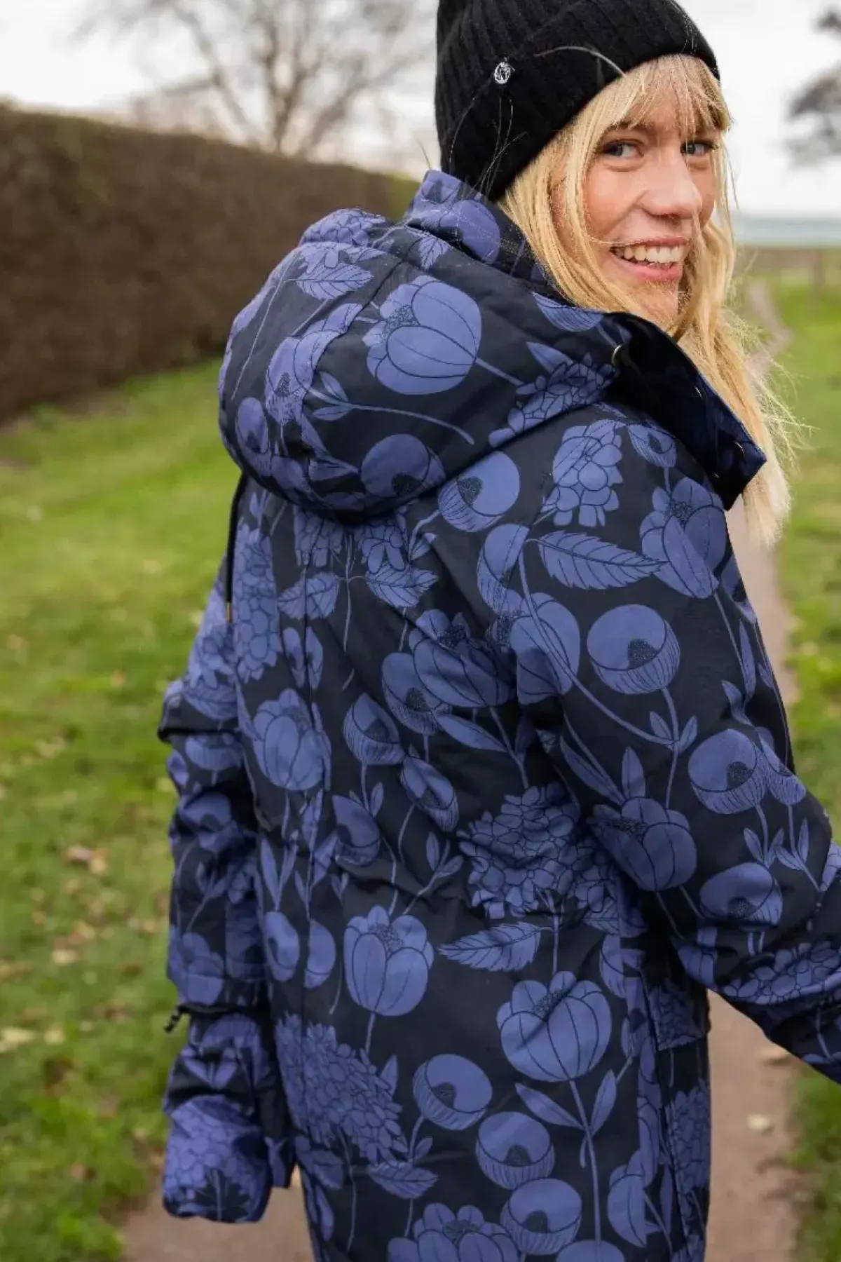 Danefæ Winterjacken>Daneturell Winter Coat Black Hortensia