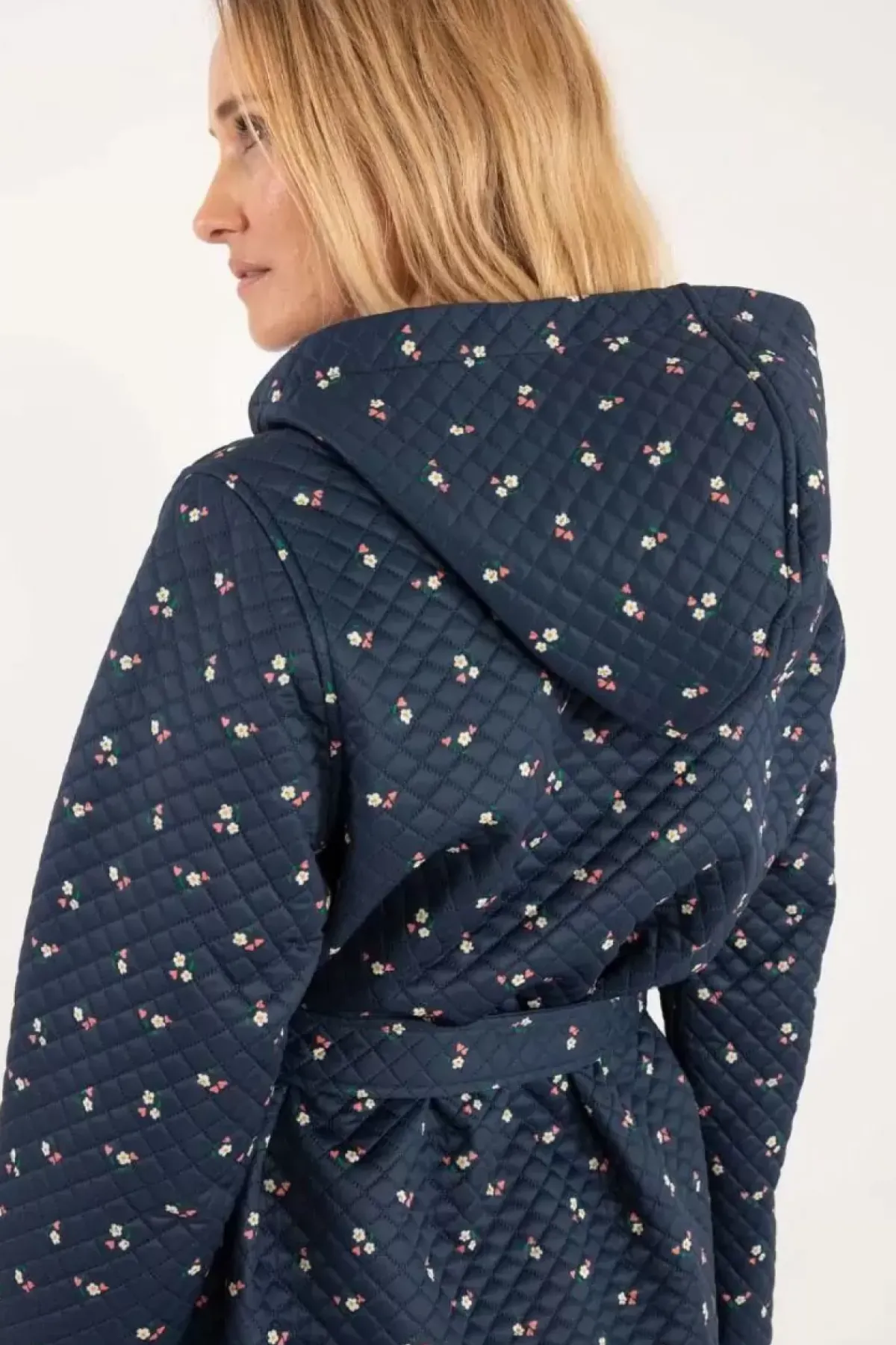Danefæ Winter-Bademäntel>Daneviking Robe Navy Mini Flower