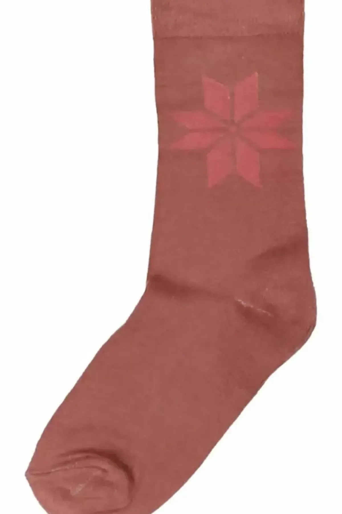 Danefæ Socken Und Strümpfe>Danewalk With Me Socks Beige Rose/Old Rose Snowflakes