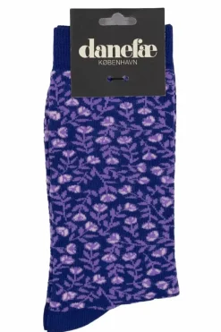 Danefæ Socken Und Strümpfe>Danewalk With Me Socks Deep Marineviola Fleurie