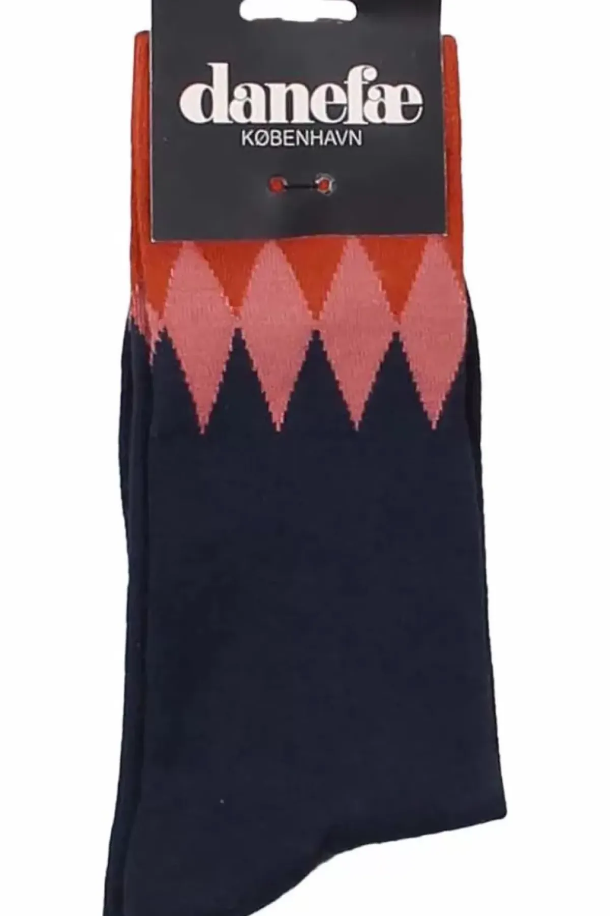 Danefæ Socken Und Strümpfe>Danewalk With Me Socks Dk Navy/Brick Diamonds
