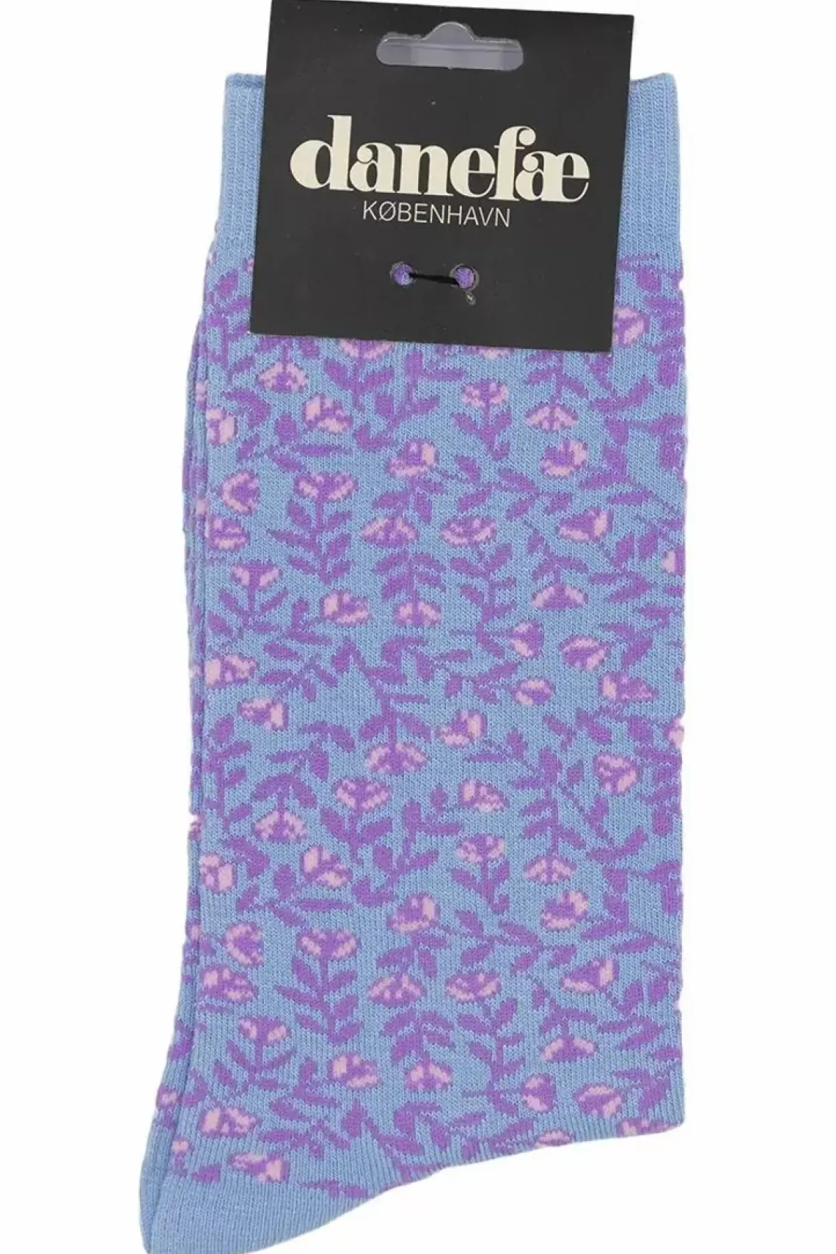Danefæ Socken Und Strümpfe>Danewalk With Me Socks Light Blue Big Fleurie