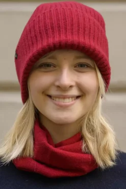 Danefæ Mützen/Hute>Danewarm Thoughts Merino Beanie Dark Red