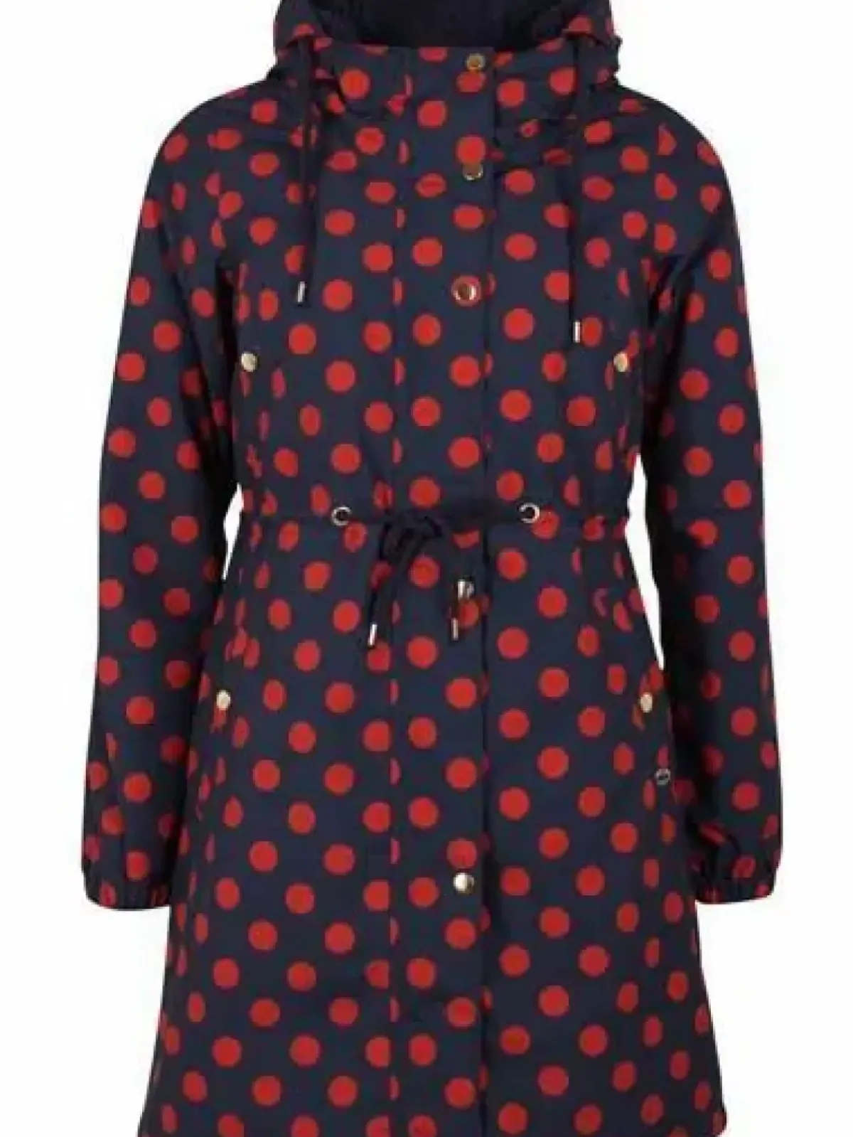 Danefæ Winterjacken>Danflora Winter Parka Dark Navy/Dark Rust Dots