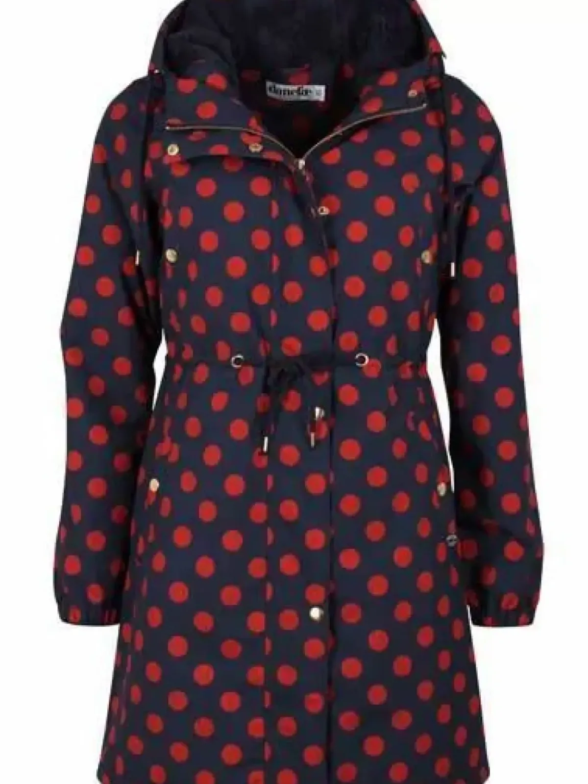 Danefæ Winterjacken>Danflora Winter Parka Dark Navy/Dark Rust Dots