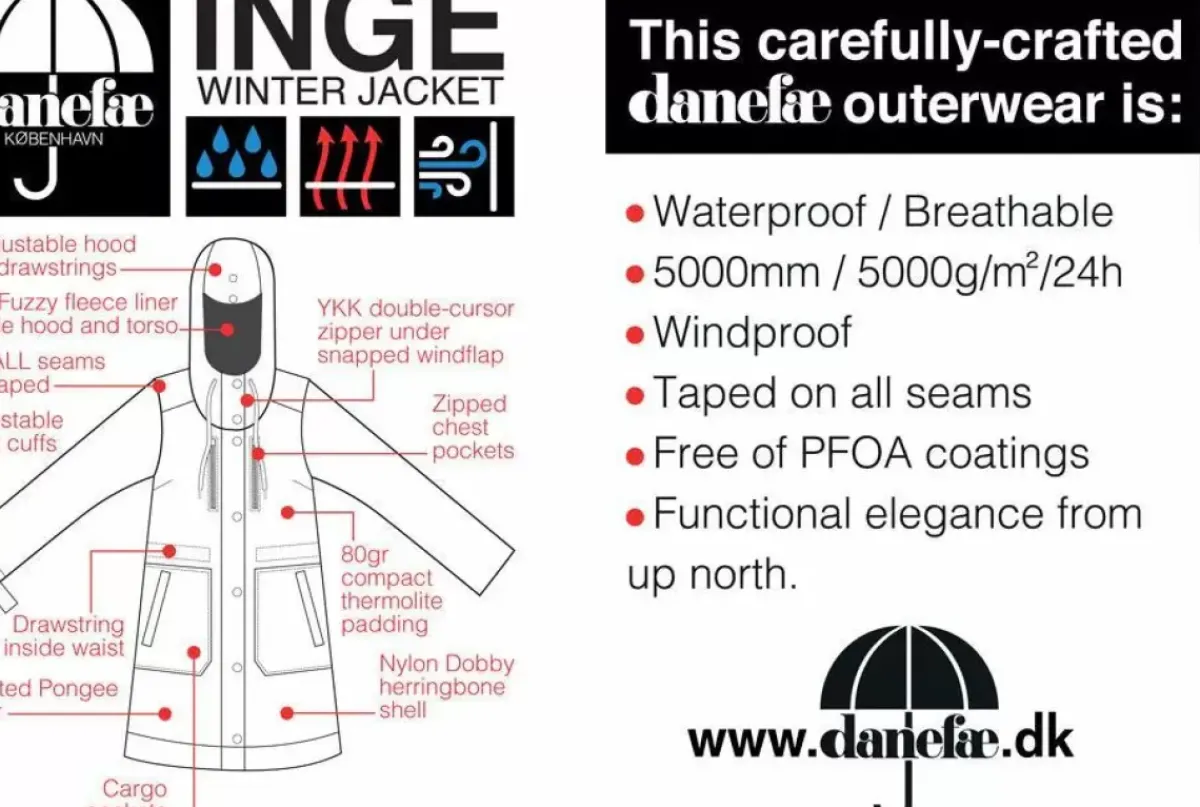 Danefæ Winterjacken>Daninge Winter Parka Black (Silver Trim)