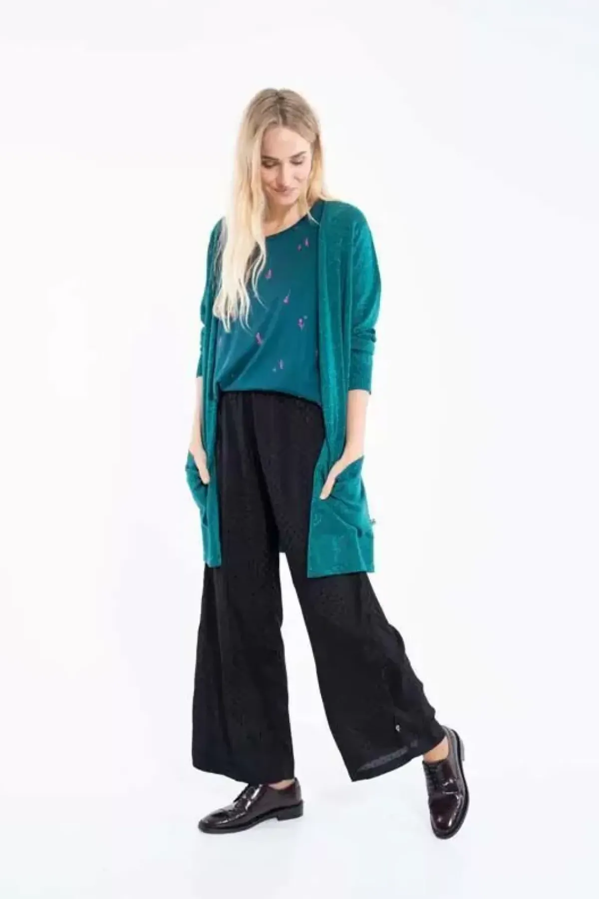 Danefæ Cardigan>Danoffice Cardigan Dark Duck Glitter