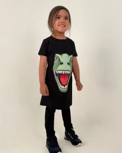 Danefæ Textilien Für Kinder>Dyr Apron - Kids Black T-Rex