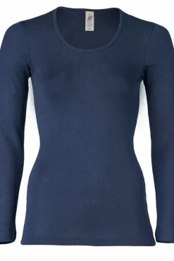 Danefæ Hemden Und Shirts>Engel Wool Natur Ladies Shirt Ls Navy