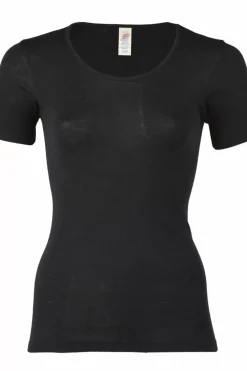 Danefæ T-Shirts>Engel Wool Natur Ladies Shirt Ss Black