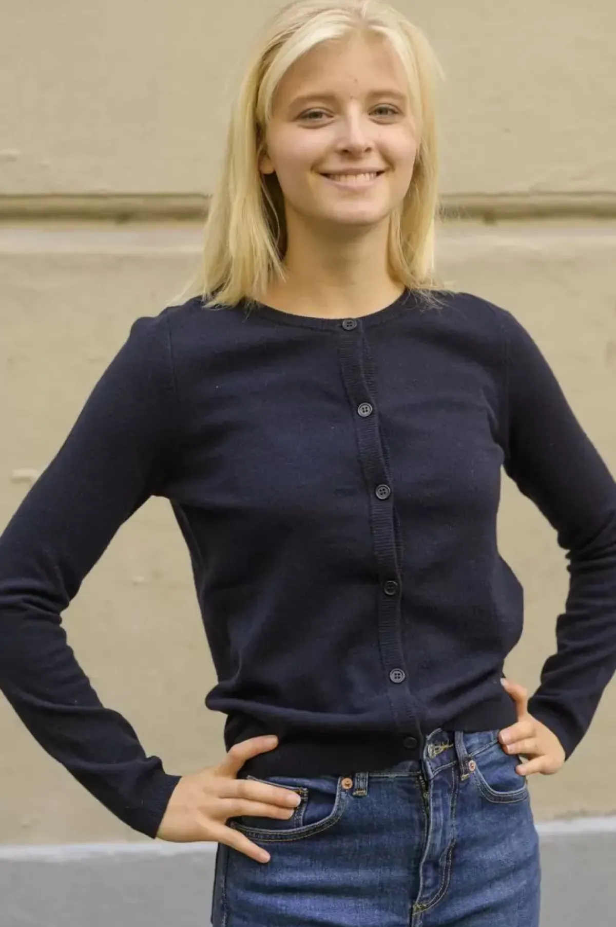 Danefæ Cardigan>Ess - Forget Me Not Merino Cardigan Navy