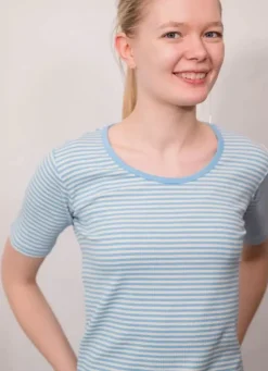 Danefæ T-Shirts>Ess - Organic Danegudhjem Tee Baby Blue/Chalk