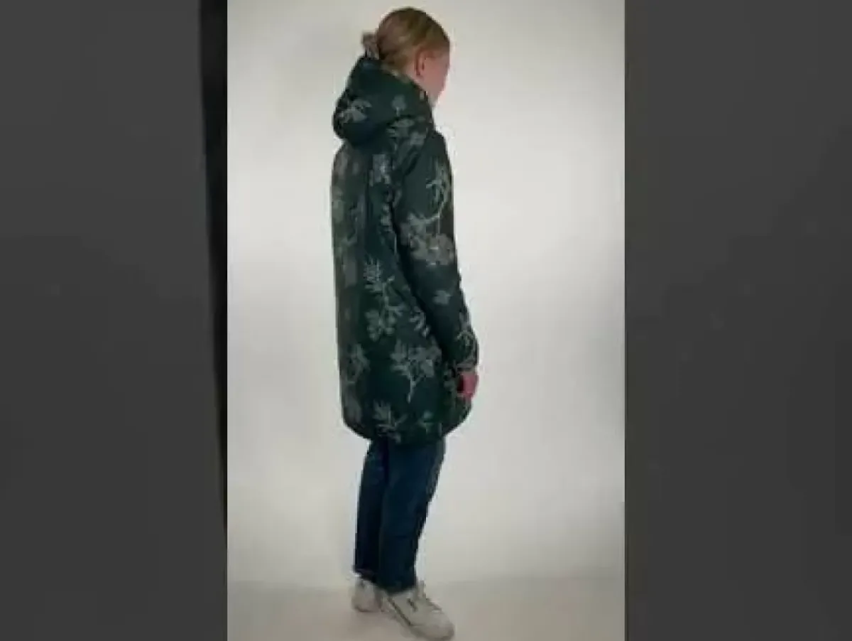 Danefæ Winterjacken>Gurli Winter Parka Black Green/Light Beige Hemlock