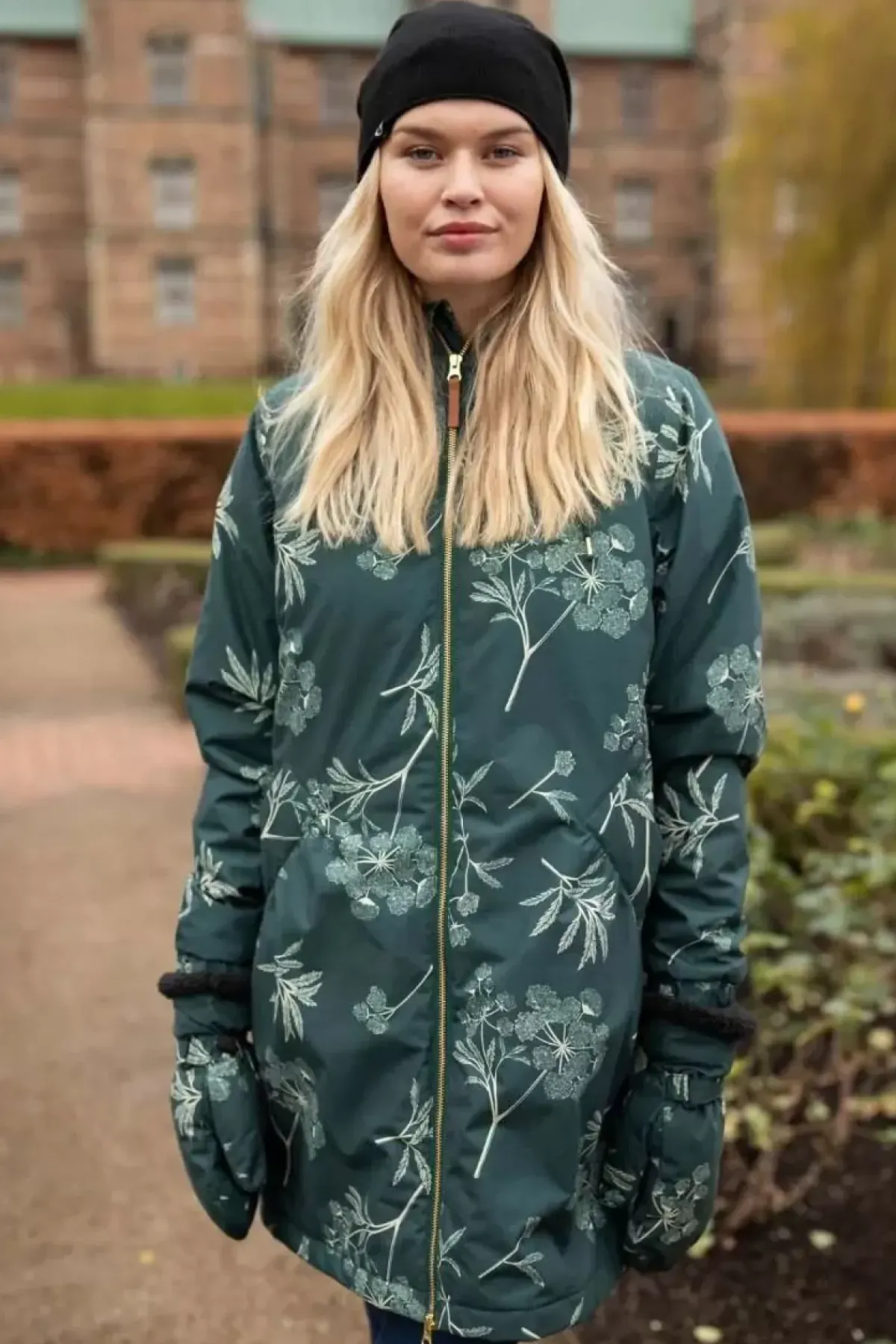 Danefæ Winterjacken>Gurli Winter Parka Black Green/Light Beige Hemlock