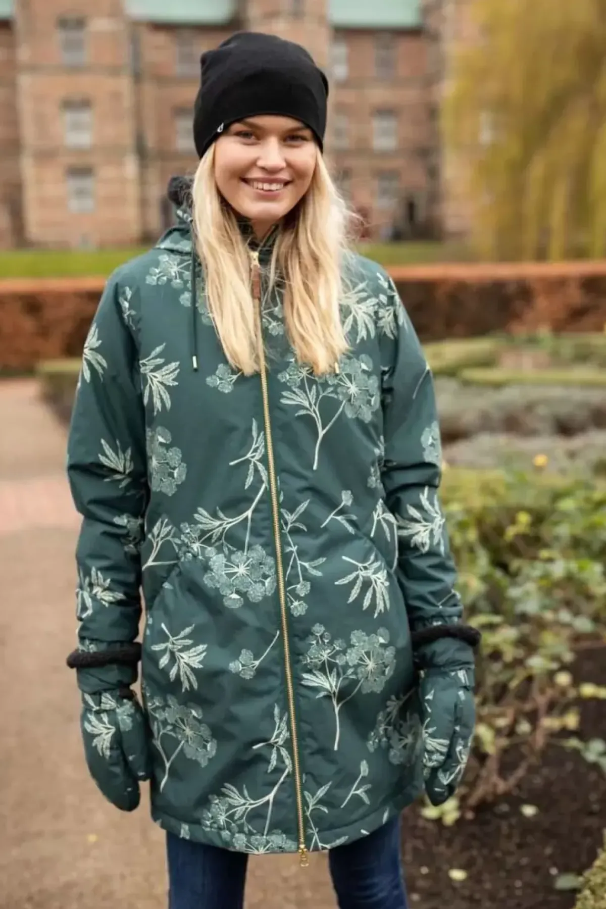 Danefæ Winterjacken>Gurli Winter Parka Black Green/Light Beige Hemlock