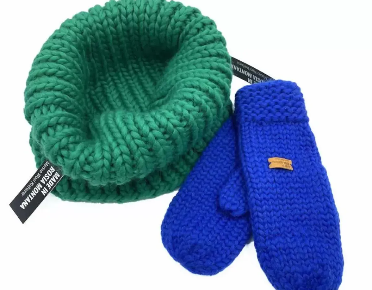 Danefæ Handschuhe>Handstrikket Merinould Vanter Galaxy Blue