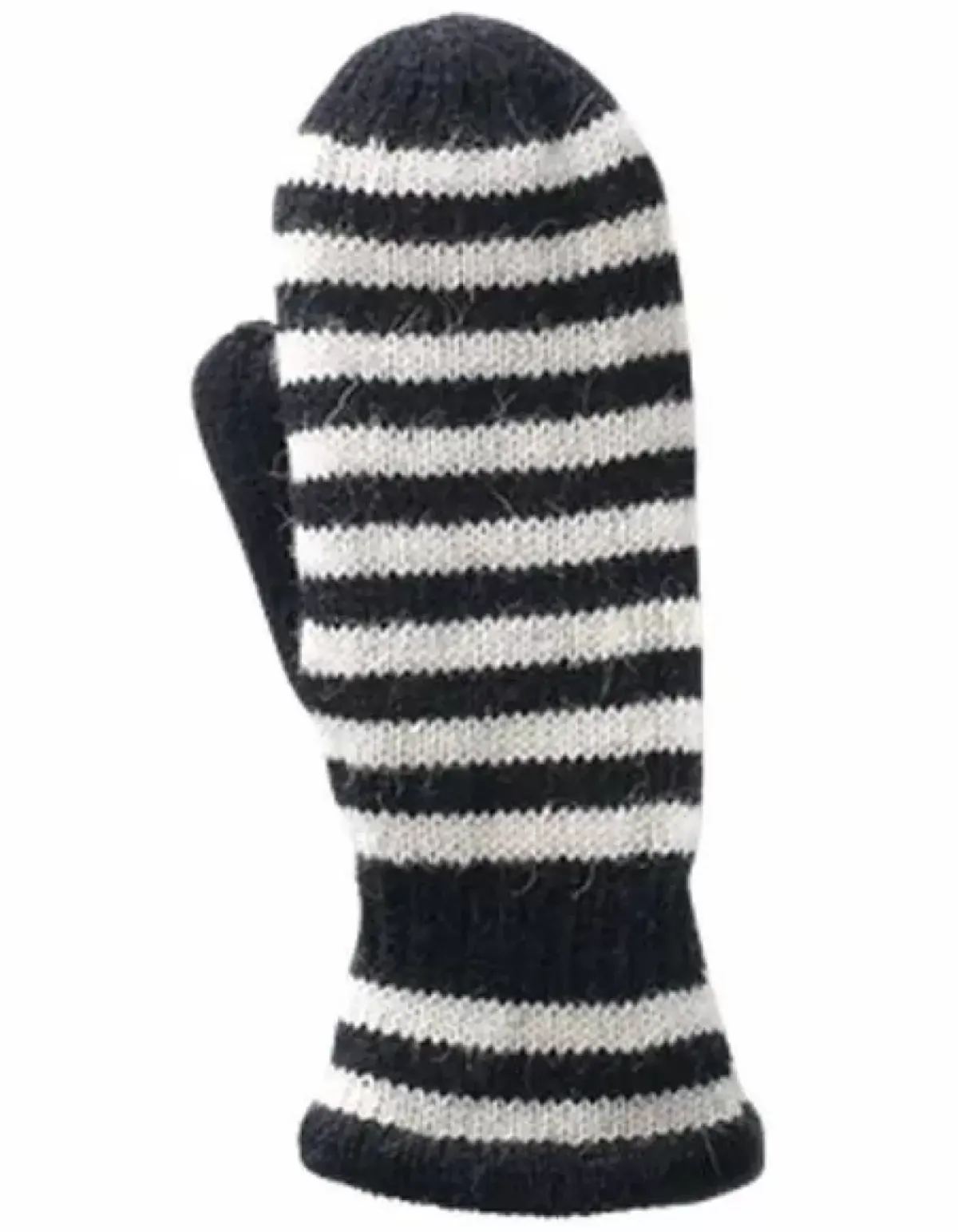 Danefæ Handschuhe>Hestra Gaucho Stribet Strik-Luffe Black/Off White