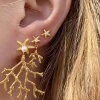Danefæ Schmuck>Hultquist Cph Mini Coral Leaf Oreringe Guldbelagt