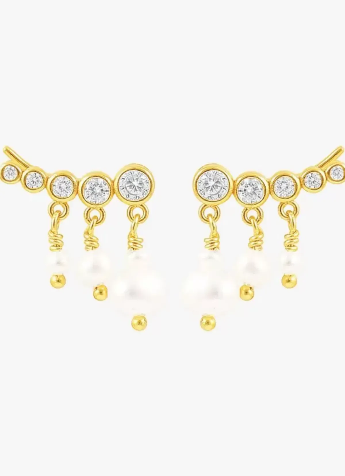 Danefæ Schmuck>Hultquist Cph River Pearl Oreringe Guldbelagt