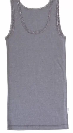 Danefæ Tops>Joha Undershirt Victoria Wool/Silk Grey