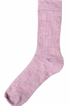 Danefæ Socken Und Strümpfe>Joha Wool Socks Thin Rib Lavender