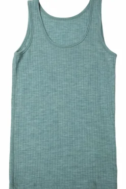 Danefæ Tops>Joha Wool Undershirt Aqua Melange