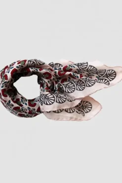 Danefæ Schals>Les Belles Vagabondes Mini Silk Scarf Pondichery Pink