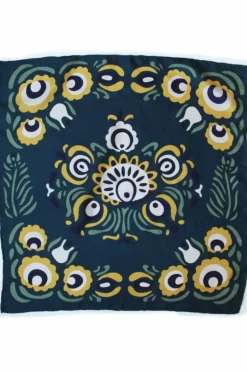 Danefæ Schals>Les Belles Vagabondes Mini Silk Scarf Zora Navy