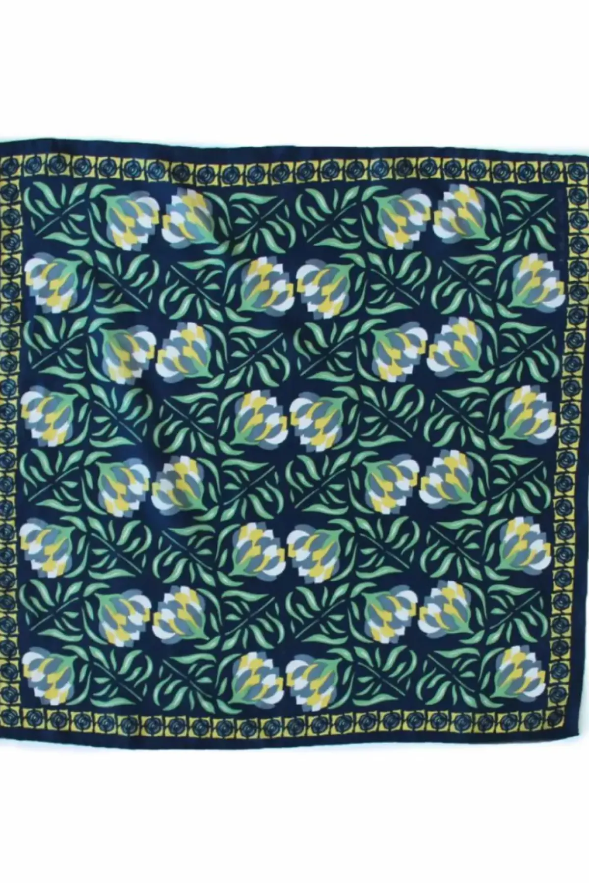 Danefæ Schals>Les Belles Vagabondes Mini Silk Scarf Bergamot Marine