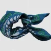 Danefæ Schals>Les Belles Vagabondes Mini Silk Scarf Cosmos Navy