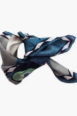 Danefæ Schals>Les Belles Vagabondes Mini Silk Scarf Peacock Grey