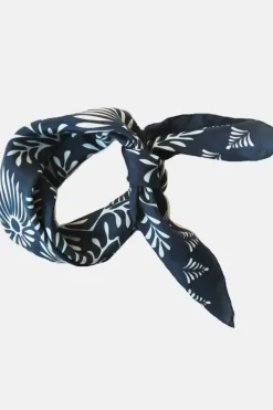 Danefæ Schals>Les Belles Vagabondes Mini Silk Scarf Azalee Navy