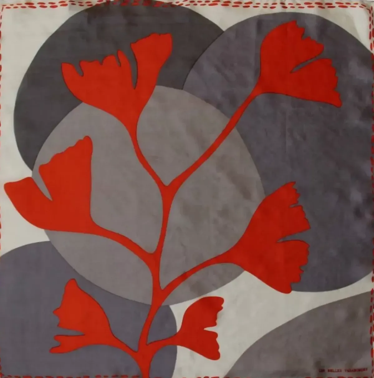 Danefæ Schals>Les Belles Vagabondes Mini Silk Scarf Biloba Orange