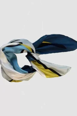 Danefæ Schals>Les Belles Vagabondes Mini Silk Scarf Expression Yellow