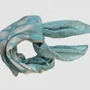 Danefæ Schals>Les Belles Vagabondes Mini Silk Scarf Ficus Blue